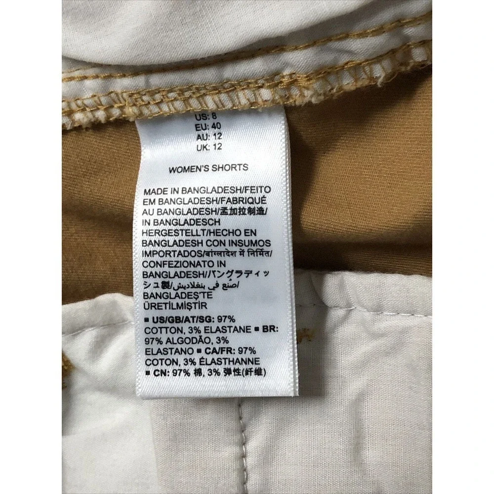 Amazon‎ Essentials Womens Mustard Shorts Size 8 waist 32 Inseam 10